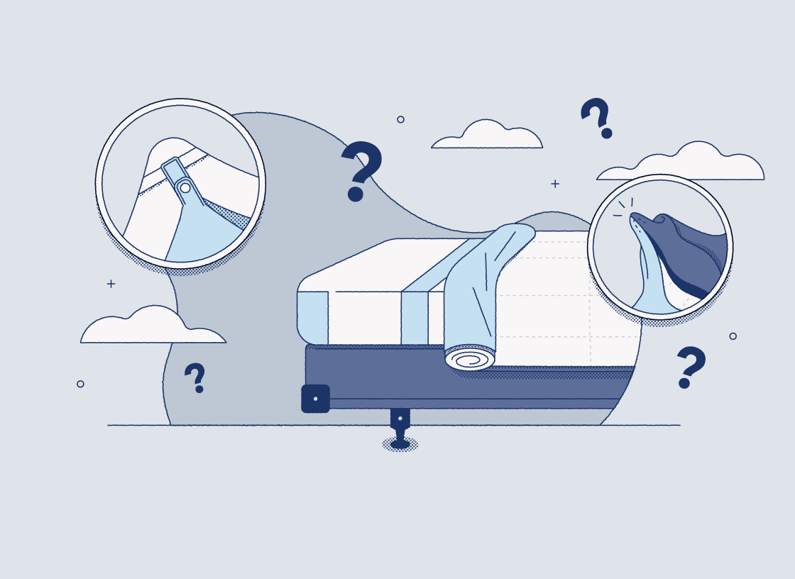 illustration of a duvet cover on a mattress