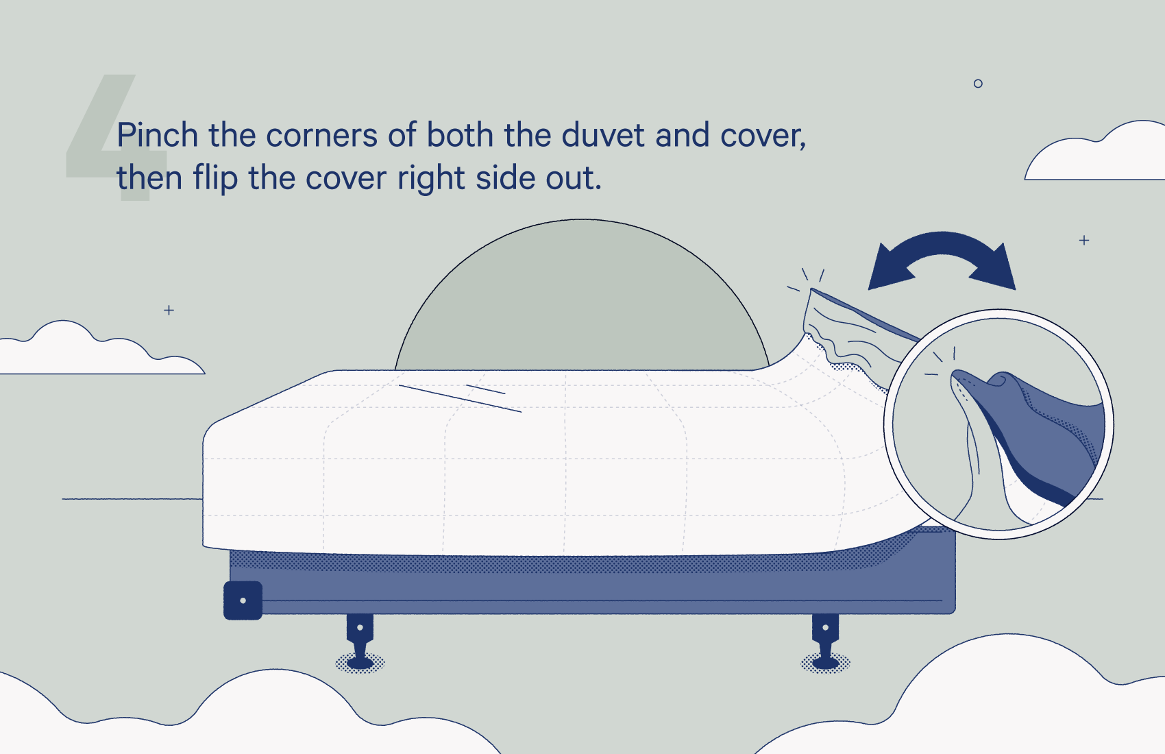 how to roll a duvet into its cover