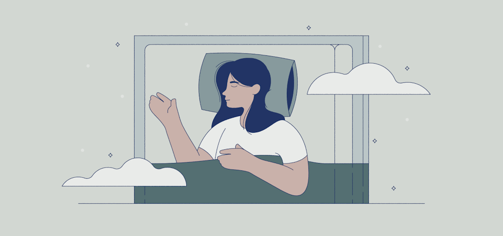 illustration of woman sleeping