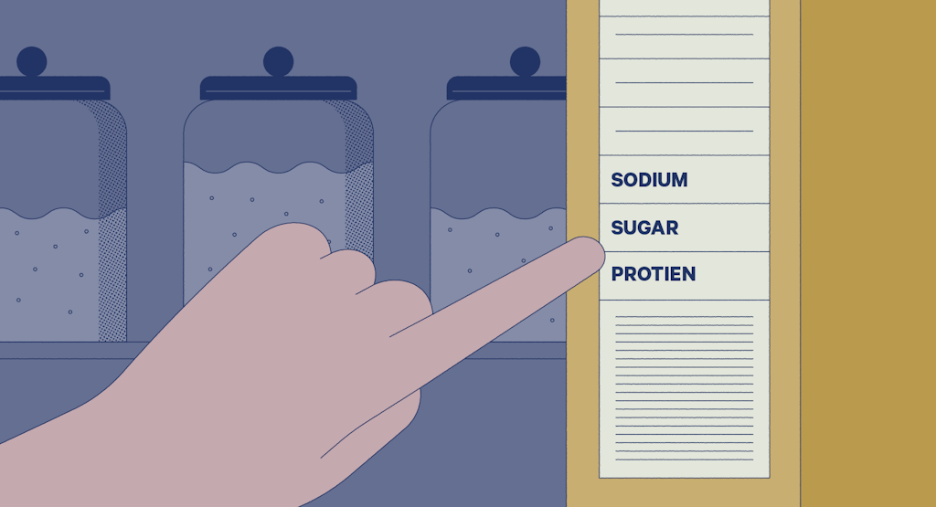 Illustration of nutrition content label