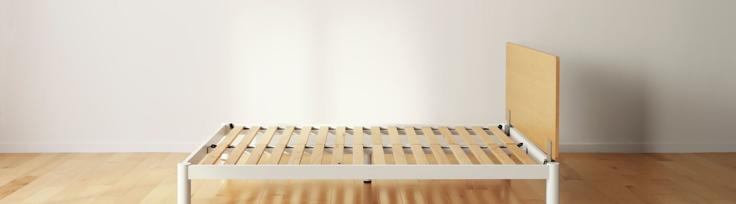 Wooden bed construction exposed