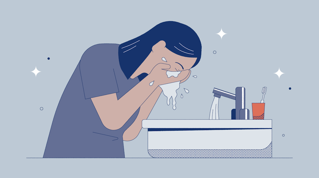 Splash cold water on your face to avoid falling asleep at work.