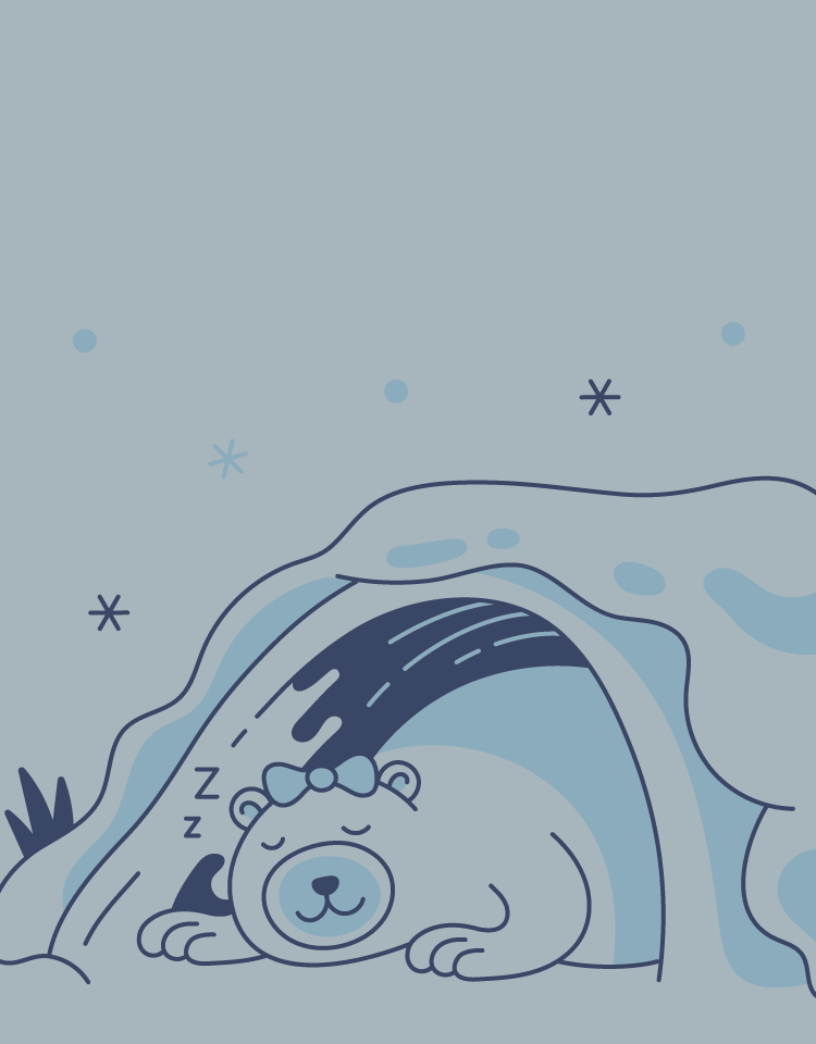 illustration of a polar bear sleeping