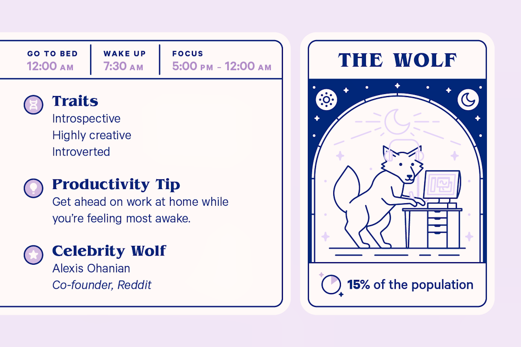 Characteristics of the wolf chronotype.