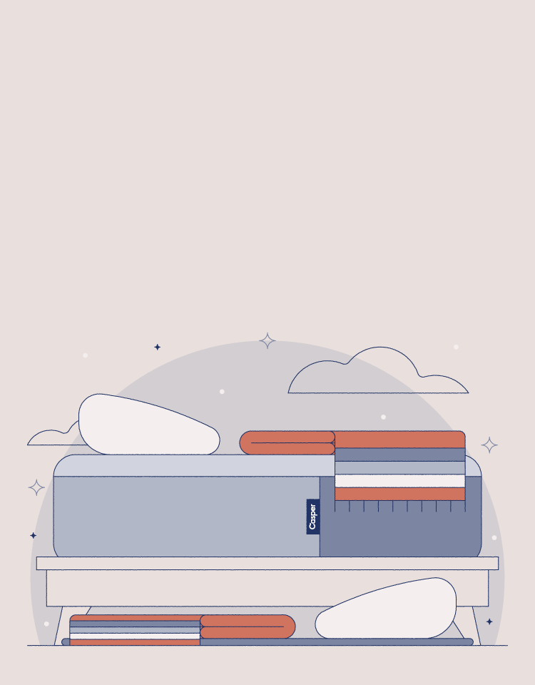 Illustration of a mattress and floor bed