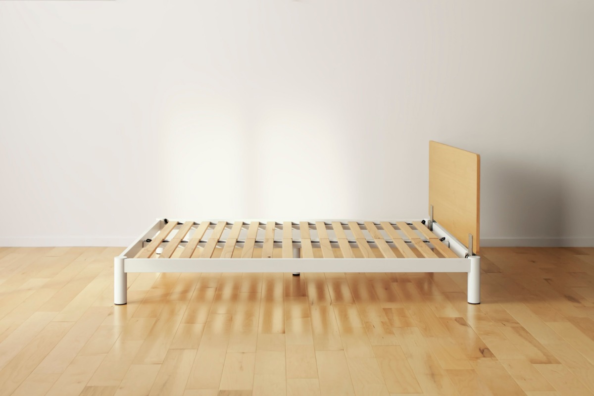 Platform bed online on ground