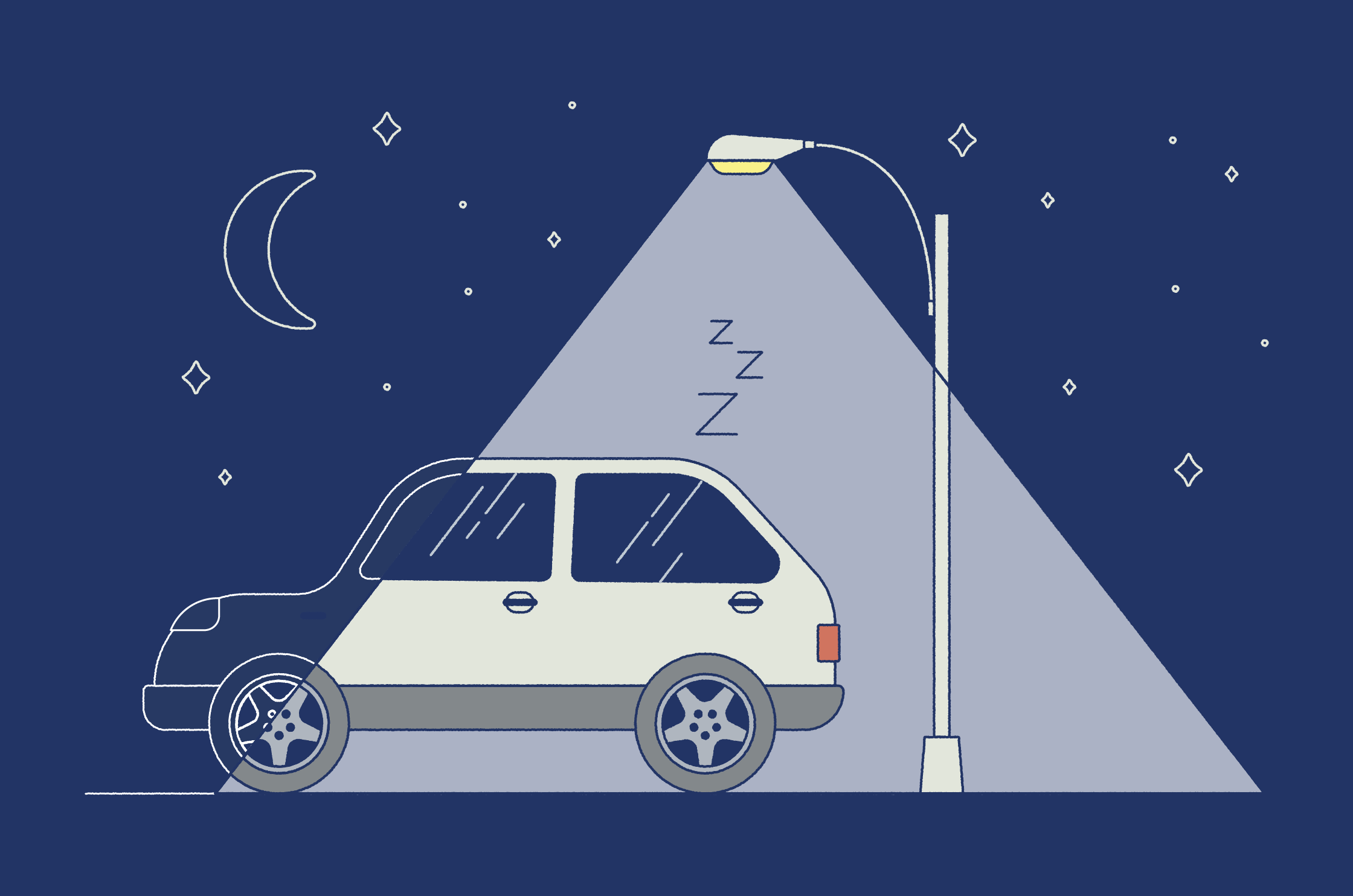 sleeping in a car